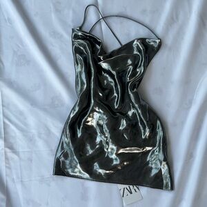 Zara Shiny Silver Camisole Top
